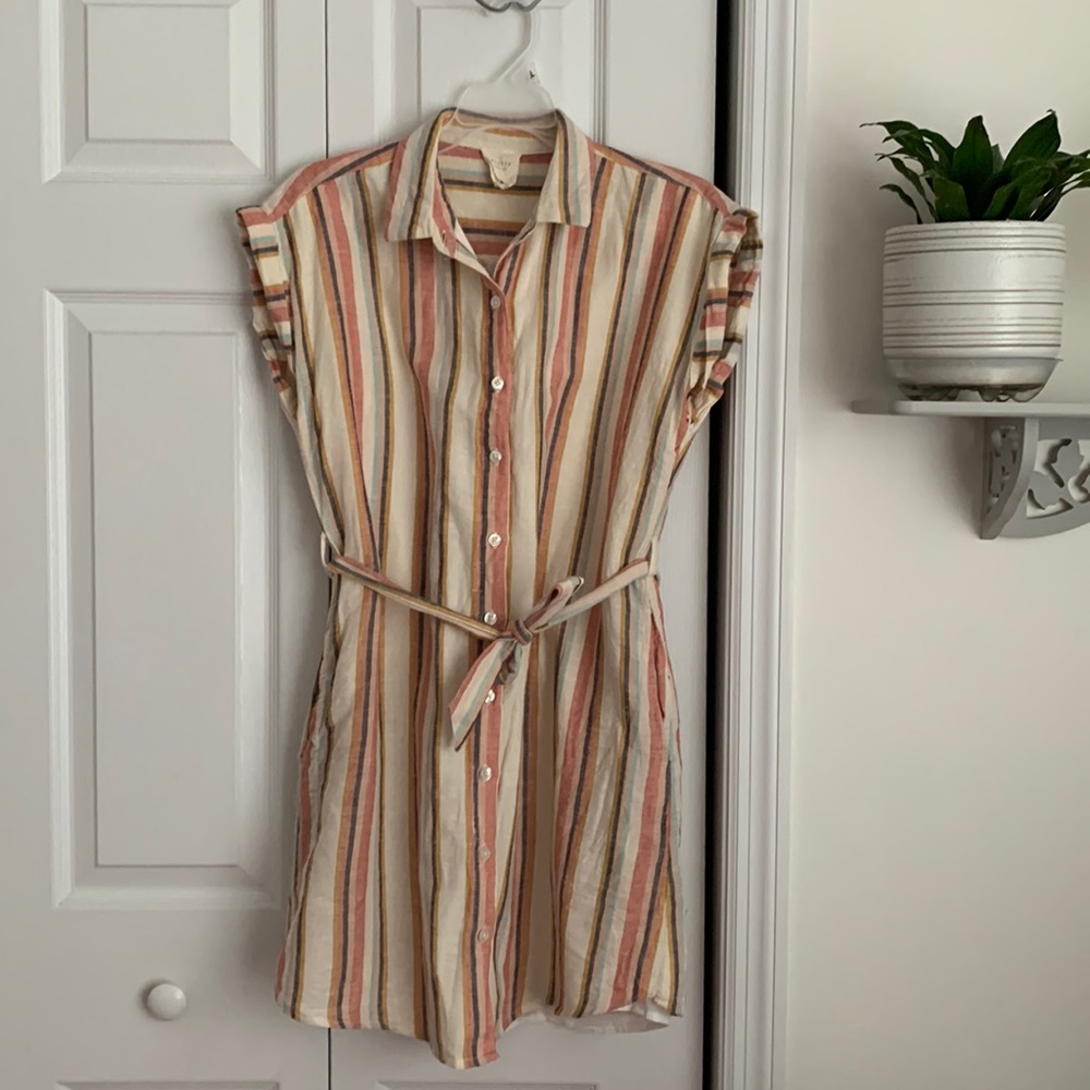 Striped button down dress